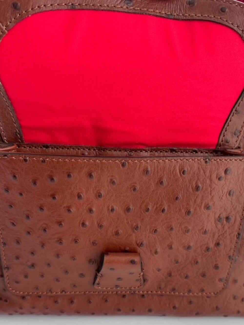 Dooney & Bourke Ostrich Embossed Leather Domed Satchel | Cognac | New with Tags - Picture 11 of 15